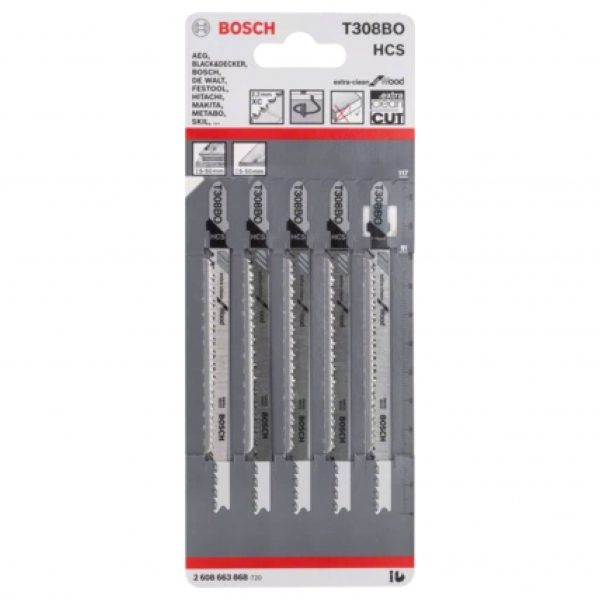 BOSCH T 308 BO Wood Jigsaw Blade (5 Pcs)